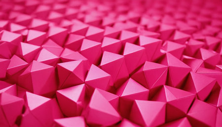 Abstract background made of pink polygonal origami triangles. 3d renderの素材
