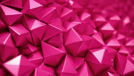 Abstract background of pink polygonal pyramids. 3d renderingの素材