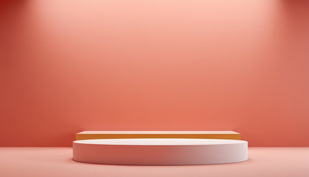 Abstract scene podium mockup. Award ceremony concept. 3d renderの素材