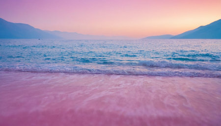 Beautiful sunrise over the sea. Colorful sunset over the sea.の素材