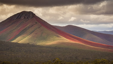 Volcanic landscape in Timanfaya National Park, Lanzarote, Canary Islands, Spainの素材