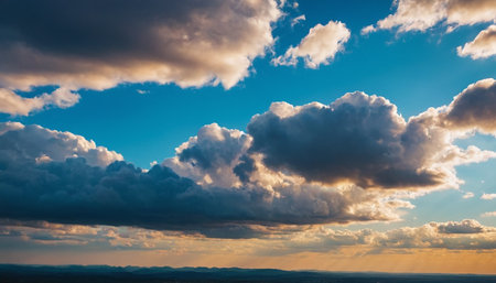 Cloudscape, Colored Clouds at Sunset near the Ocean in a Dramatic Styleの素材