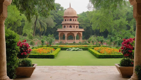 Humayun's Tomb in Delhi, India. Humayun's Tomb is a mausoleum located in Delhi, India.の素材
