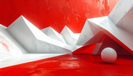 Abstract architecture background, 3d render. Futuristic interior design.の素材