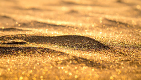 golden sand background with bokeh effect, close up.の素材
