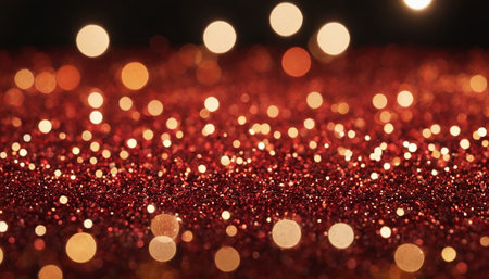 Red glitter christmas abstract background with bokeh defocused lightsの素材