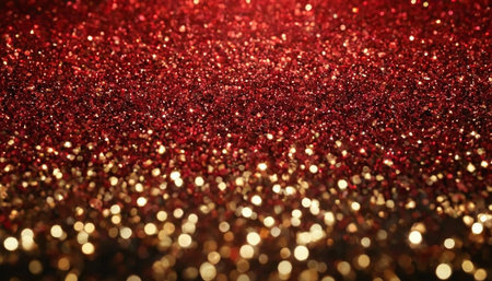 glitter lights background. red, gold and black. de focusedの素材