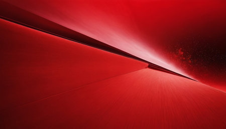 Abstract red background with light rays. 3d rendering. Computer digital drawing.の素材