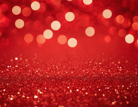 Red glitter christmas abstract background with bokeh defocused lightsの素材