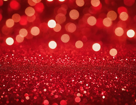 Red glitter christmas abstract background with bokeh defocused lightsの素材