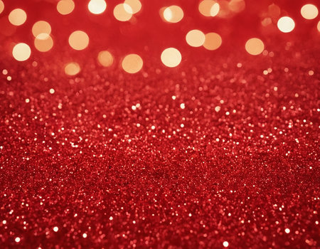 Red glitter christmas abstract background with bokeh defocused lightsの素材