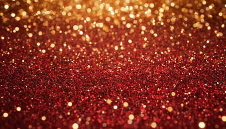Red glitter christmas abstract background with bokeh defocused lightsの素材