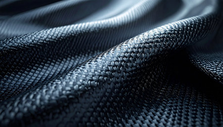 closeup of carbon fiber textured fabric, abstract background and textureの素材