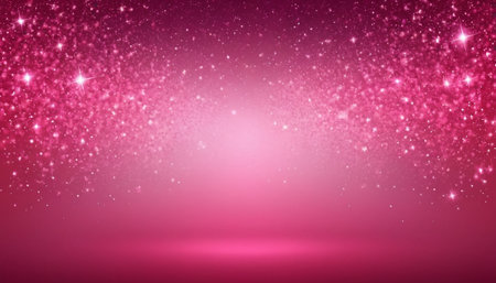 Abstract pink background with glittering stars and bokeh. Vector illustration.の素材