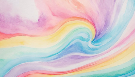 Watercolor abstract hand painted background. Colorful rainbow watercolor texture.の素材