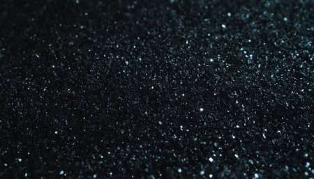 black glitter vintage lights background. silver and black. defocused.の素材