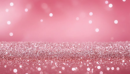 Pink glitter abstract background with bokeh defocused lights and starsの素材