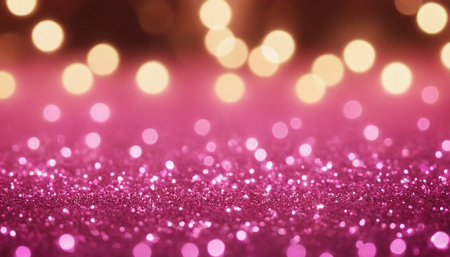 glitter vintage lights background. gold and pink. de-focusedの素材