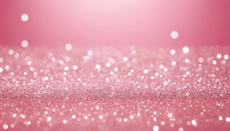 Pink glitter abstract background with bokeh defocused lights and starsの素材