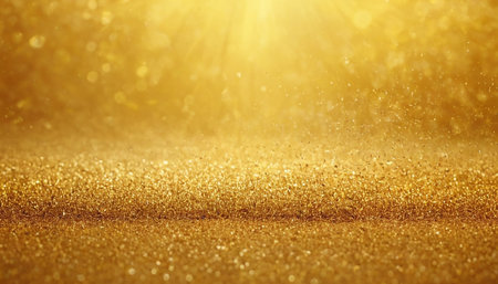golden glitter vintage lights background. gold and black. de focusedの素材