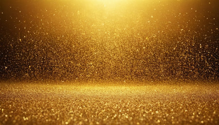 glitter vintage lights background. gold and black. de-focusedの素材