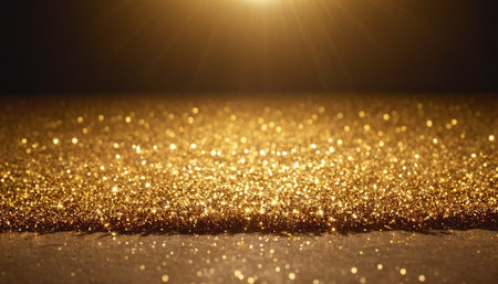 golden glitter vintage lights background. gold and black. de focusedの素材