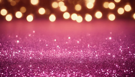 glitter vintage lights background. gold and purple. de-focusedの素材