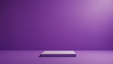 3d rendering of purple podium for product display. Abstract minimal background.の素材