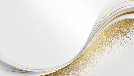abstract white background with golden lines and space for your text.の素材