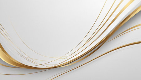 Abstract golden curve lines on white background. Vector illustration for your designの素材