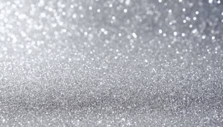 Silver glitter christmas abstract background with bokeh defocused lightsの素材