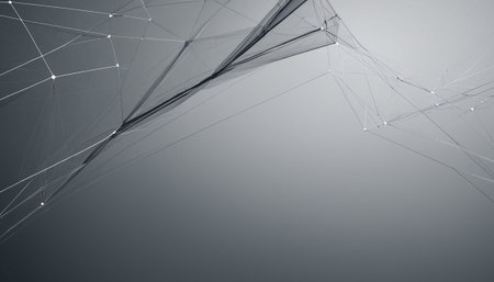 Abstract polygonal space low poly dark background with connecting dots and lines. Connection structure. 3d renderingの素材