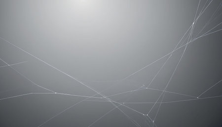 Futuristic abstract background with lines and dots in the form of a networkの素材