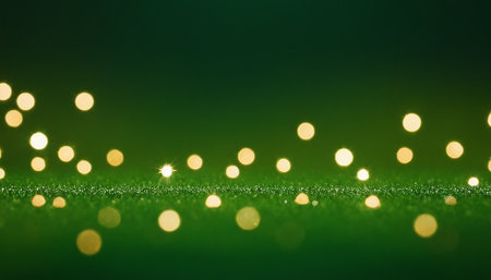 green bokeh background with glitter defocused lights. abstract backgroundの素材