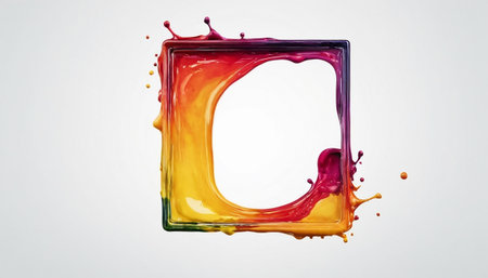 Colorful paint splashes on white background. Letter C. 3d renderingの素材