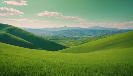 Tuscany landscape, Italy. Green hills in Tuscany.の素材