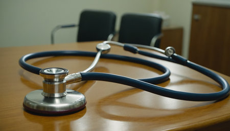 Stethoscope on a desk in a medical office, shallow DOFの素材