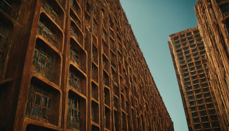 Huge old brick building in the city of Shanghai, China.の素材