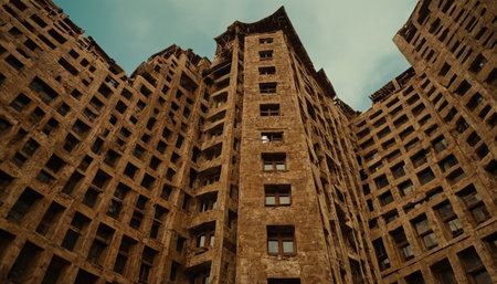 Abandoned building in the city of Barcelona, Catalonia, Spainの素材