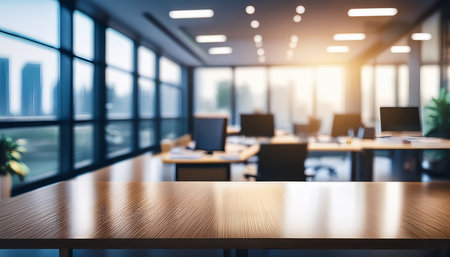Table Top And Blur Office of the Background. 3D Renderの素材