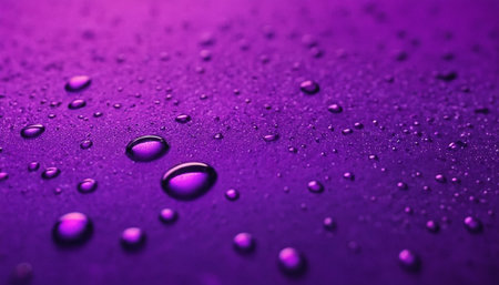 Water drops on purple background. Water drops on purple background. Water drops on purple backgroundの素材