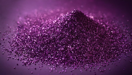 Purple glitter on a purple background. Close-up image.の素材