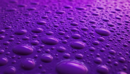 Water drops on a purple background. Water drops on a purple background.の素材