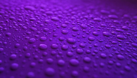 Water drops on a purple background. Water drops on a purple background.の素材
