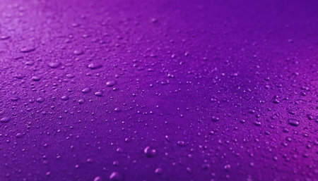 Water drops on a purple background. Water drops on a purple background.の素材