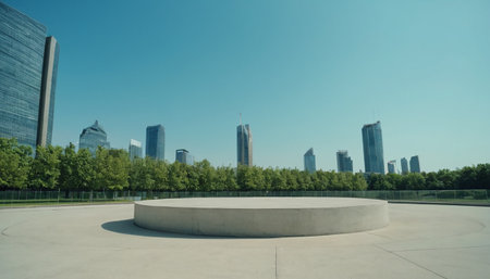 empty floor in front of modern city skyline,shanghai,China.の素材