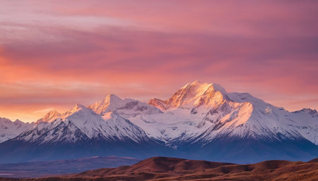 Panoramic view of Mount Cook at sunset, South Island, New Zealandの素材