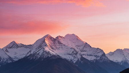 Mountain landscape at sunset. Himalaya, Nepal, Asia.の素材
