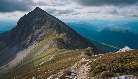 Carpathian mountains, Ukraine. Panoramic view.の素材