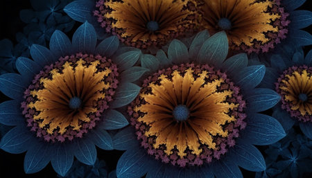 Abstract fractal. Fractal art background for creative design. Decoration for wallpaper, desktop, poster, cover booklet. Print for clothes, t-shirt. Creative illustration for designの素材